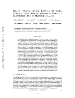 Graph Fourier Neural Kernels (G-FuNK): Learning Solutions of Nonlinear
  Diffusive Parametric PDEs on Multiple Domains