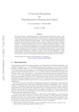 A Universal Formulation for Path-Parametric Planning and Control