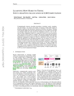 Learning How Hard to Think: Input-Adaptive Allocation of LM Computation