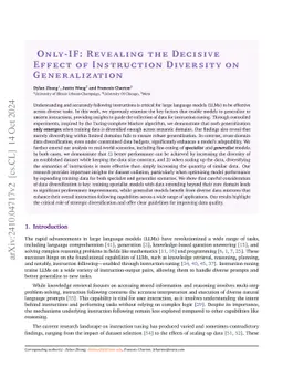 $\textbf{Only-IF}$:Revealing the Decisive Effect of Instruction
  Diversity on Generalization