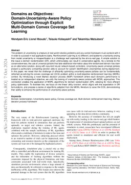 Domains as Objectives: Domain-Uncertainty-Aware Policy Optimization
  through Explicit Multi-Domain Convex Coverage Set Learning