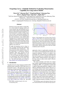 Forgetting Curve: A Reliable Method for Evaluating Memorization
  Capability for Long-context Models