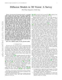 Diffusion Models in 3D Vision: A Survey