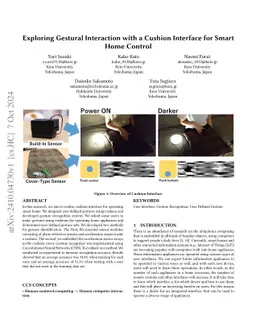 Exploring Gestural Interaction with a Cushion Interface for Smart Home
  Control