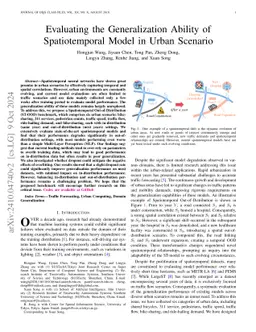 Evaluating the Generalization Ability of Spatiotemporal Model in Urban
  Scenario