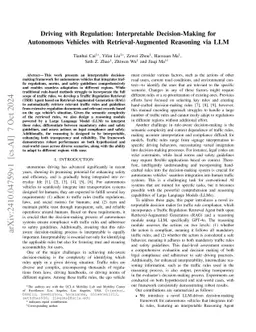 Driving with Regulation: Trustworthy and Interpretable Decision-Making for Autonomous Driving with Retrieval-Augmented Reasoning