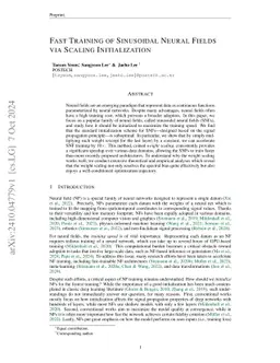 Fast Training of Sinusoidal Neural Fields via Scaling Initialization