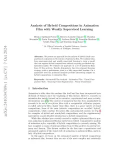 Analysis of Hybrid Compositions in Animation Film with Weakly Supervised
  Learning