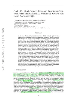 PECAN: LLM-Guided Dynamic Progress Control with Attention-Guided Hierarchical Weighted Graph for Long-Document QA