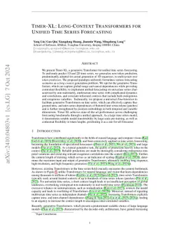 Timer-XL: Long-Context Transformers for Unified Time Series Forecasting