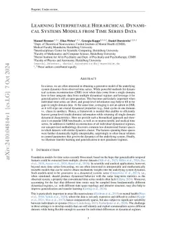 Learning Interpretable Hierarchical Dynamical Systems Models from Time Series Data