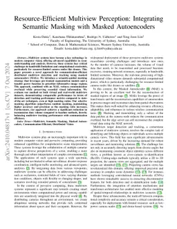 Resource-Efficient Multiview Perception: Integrating Semantic Masking
  with Masked Autoencoders