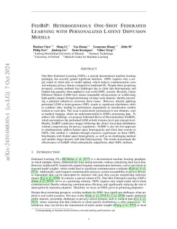 FedBiP: Heterogeneous One-Shot Federated Learning with Personalized Latent Diffusion Models