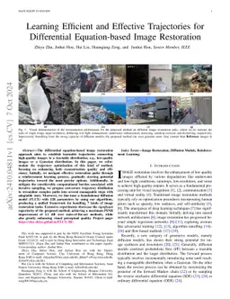 Learning Efficient and Effective Trajectories for Differential Equation-based Image Restoration