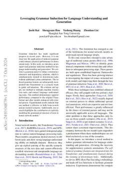 Leveraging Grammar Induction for Language Understanding and Generation