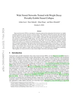 Wide Neural Networks Trained with Weight Decay Provably Exhibit Neural
  Collapse