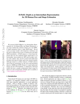 D-PoSE: Depth as an Intermediate Representation for 3D Human Pose and
  Shape Estimation