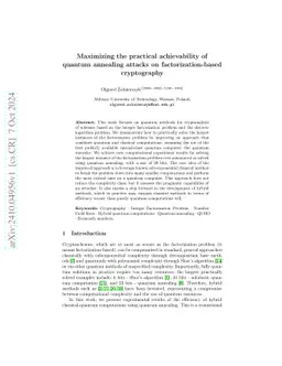 Maximizing the practical achievability of quantum annealing attacks on
  factorization-based cryptography