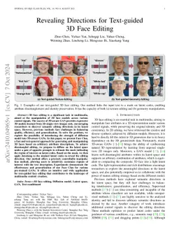 Revealing Directions for Text-guided 3D Face Editing