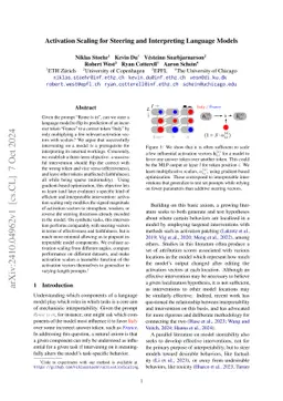 Activation Scaling for Steering and Interpreting Language Models