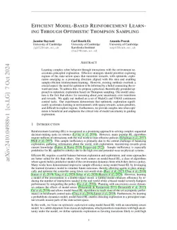 Efficient Model-Based Reinforcement Learning Through Optimistic Thompson Sampling