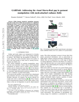 GARField: Addressing the visual Sim-to-Real gap in garment manipulation with mesh-attached radiance fields