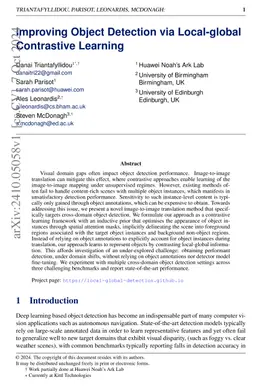 Improving Object Detection via Local-global Contrastive Learning