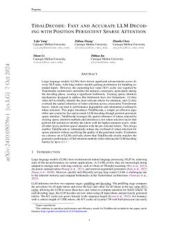 TidalDecode: Fast and Accurate LLM Decoding with Position Persistent
  Sparse Attention