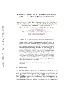 Synthetic Generation of Dermatoscopic Images with GAN and Closed-Form
  Factorization