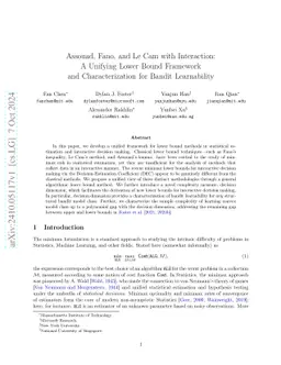 Assouad, Fano, and Le Cam with Interaction: A Unifying Lower Bound
  Framework and Characterization for Bandit Learnability