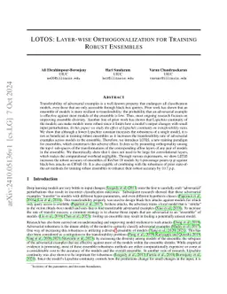 LOTOS: Layer-wise Orthogonalization for Training Robust Ensembles