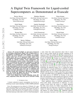 A Digital Twin Framework for Liquid-cooled Supercomputers as
  Demonstrated at Exascale