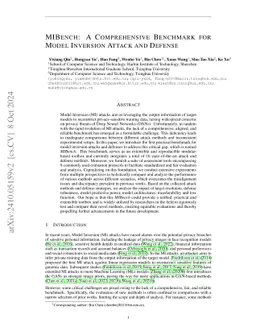 MIBench: A Comprehensive Framework for Benchmarking Model Inversion Attack and Defense