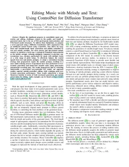 Editing Music with Melody and Text: Using ControlNet for Diffusion Transformer