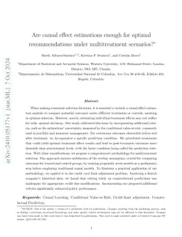 Are causal effect estimations enough for optimal recommendations under
  multitreatment scenarios?