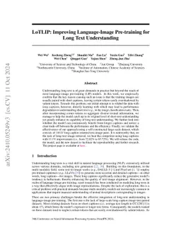 LoTLIP: Improving Language-Image Pre-training for Long Text
  Understanding