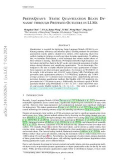 PrefixQuant: Eliminating Outliers by Prefixed Tokens for Large Language Models Quantization
