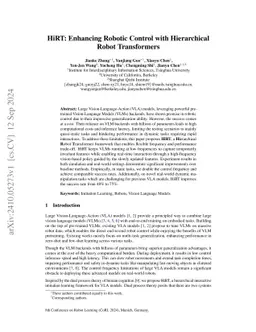 HiRT: Enhancing Robotic Control with Hierarchical Robot Transformers