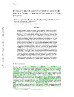 Improving LLM Reasoning through Scaling Inference Computation with
  Collaborative Verification
