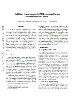Multi-Stage Graph Learning for fMRI Analysis to Diagnose
  Neuro-Developmental Disorders