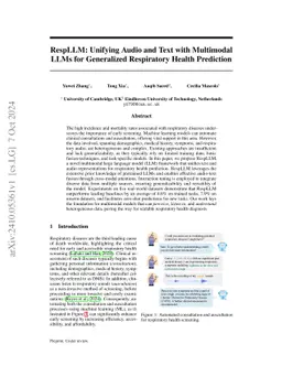 RespLLM: Unifying Audio and Text with Multimodal LLMs for Generalized
  Respiratory Health Prediction