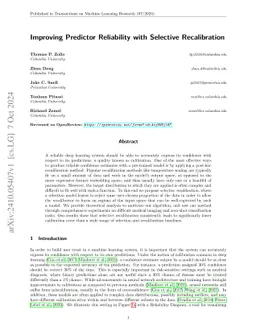Improving Predictor Reliability with Selective Recalibration