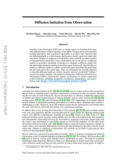 Diffusion Imitation from Observation