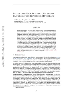 Better than Your Teacher: LLM Agents that learn from Privileged AI
  Feedback