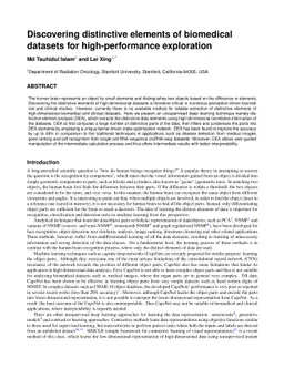 Discovering distinctive elements of biomedical datasets for
  high-performance exploration