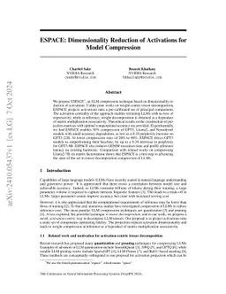 ESPACE: Dimensionality Reduction of Activations for Model Compression