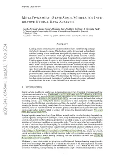 Meta-Dynamical State Space Models for Integrative Neural Data Analysis