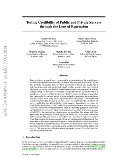 Testing Credibility of Public and Private Surveys through the Lens of
  Regression