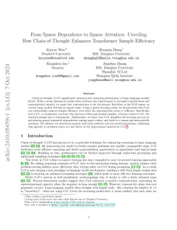 From Sparse Dependence to Sparse Attention: Unveiling How Chain-of-Thought Enhances Transformer Sample Efficiency
