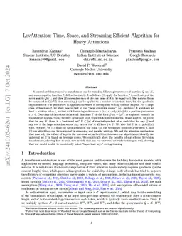 LevAttention: Time, Space, and Streaming Efficient Algorithm for Heavy
  Attentions